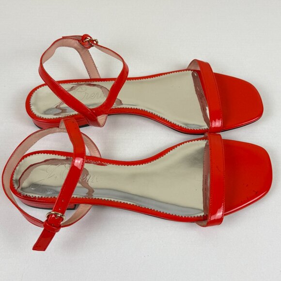 NEW J. Crew Hazel Ankle Strap Sandals in Red Patent Leather - Picture 7 of 13